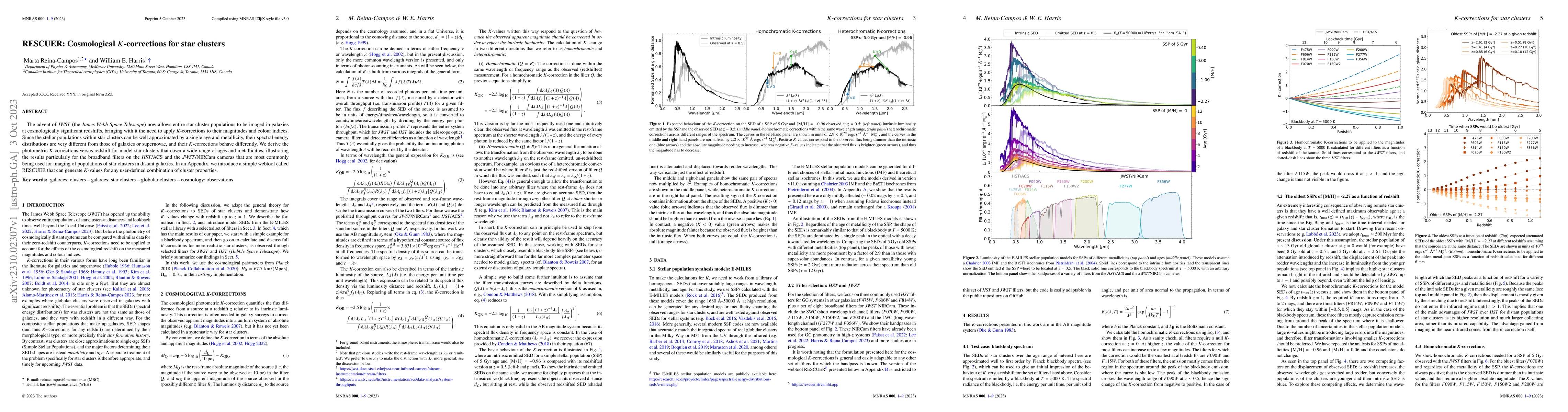 Thumbnail for RESCUER: Cosmological K-corrections for star clusters