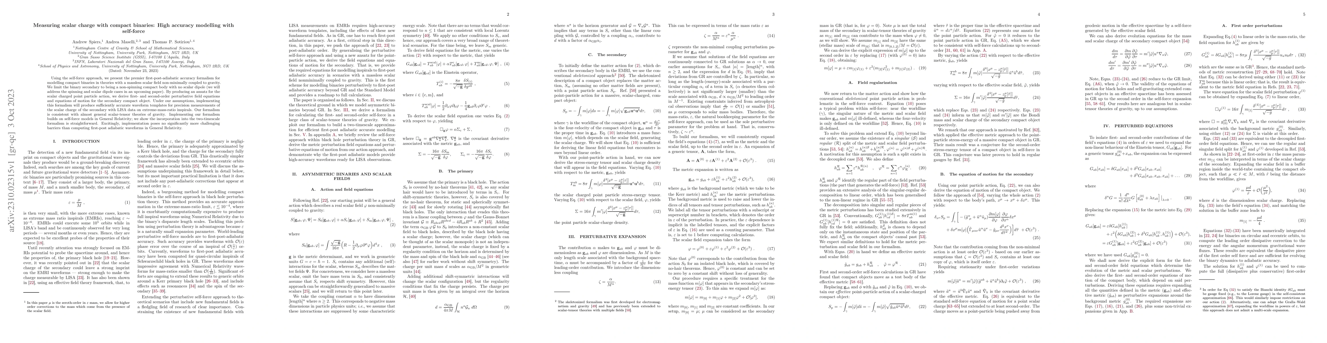 Thumbnail for Measuring scalar charge with compact binaries: High accuracy modelling
  with self-force