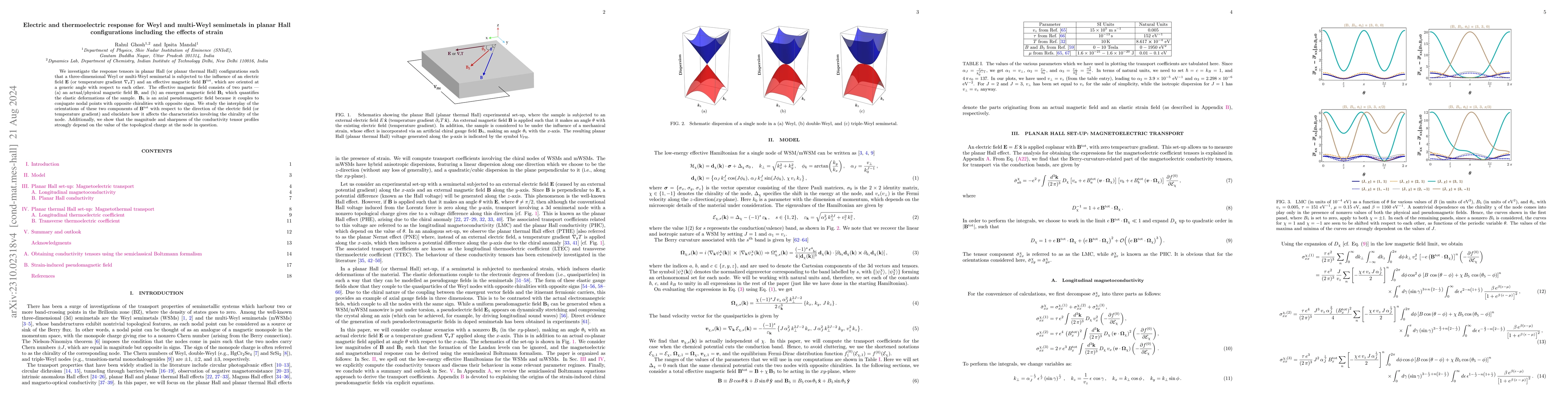 Thumbnail for Electric and thermoelectric response for Weyl and multi-Weyl semimetals
  in planar Hall configurations including the effects of strain