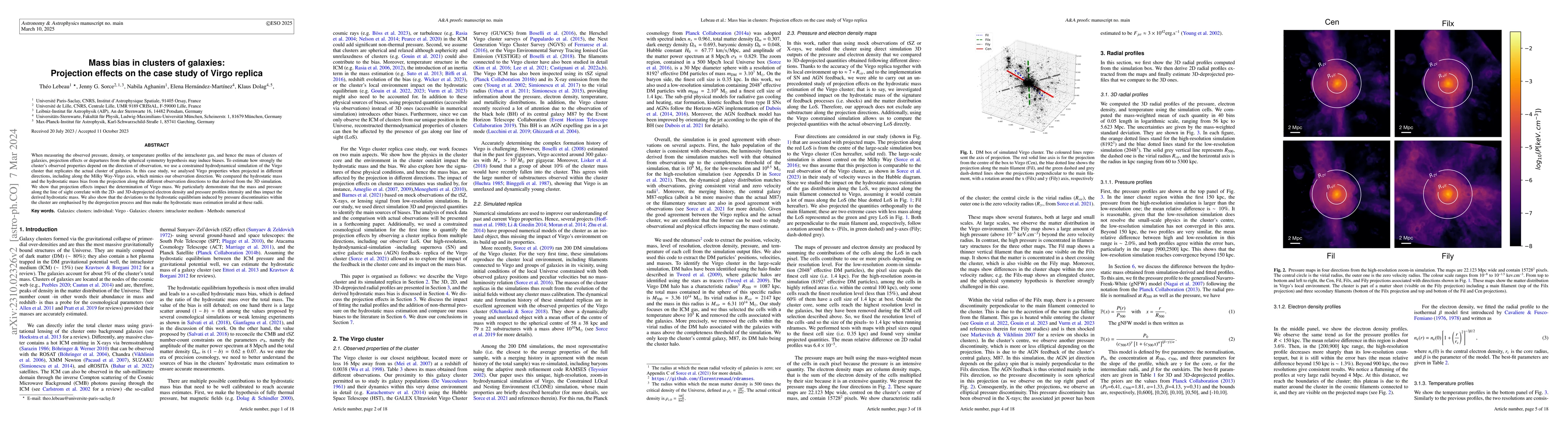 Thumbnail for Mass bias in clusters of galaxies: Projection effects on the case study
  of Virgo replica
