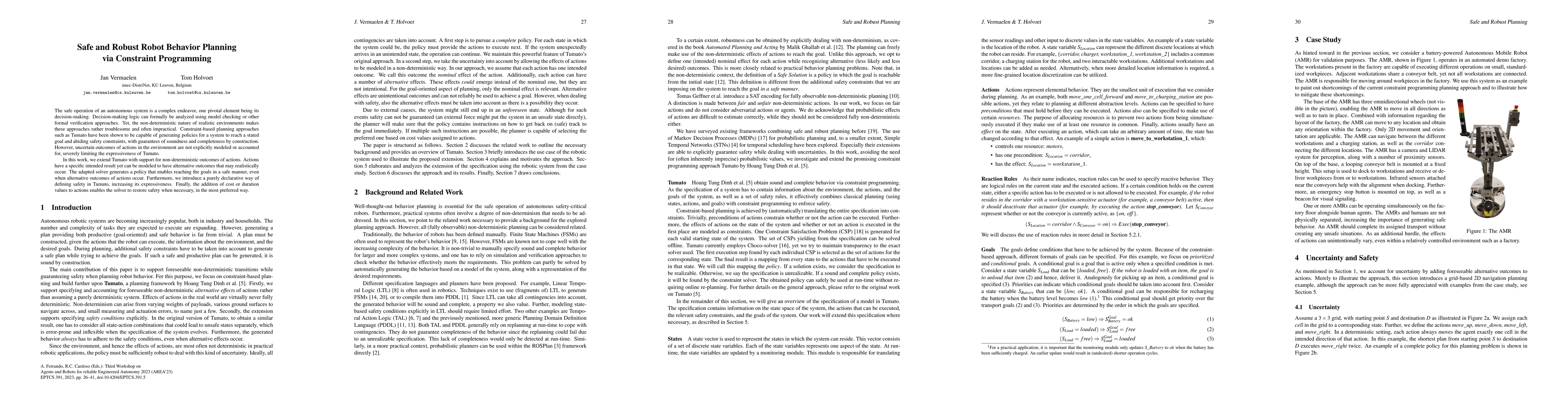 Thumbnail for Safe and Robust Robot Behavior Planning via Constraint Programming