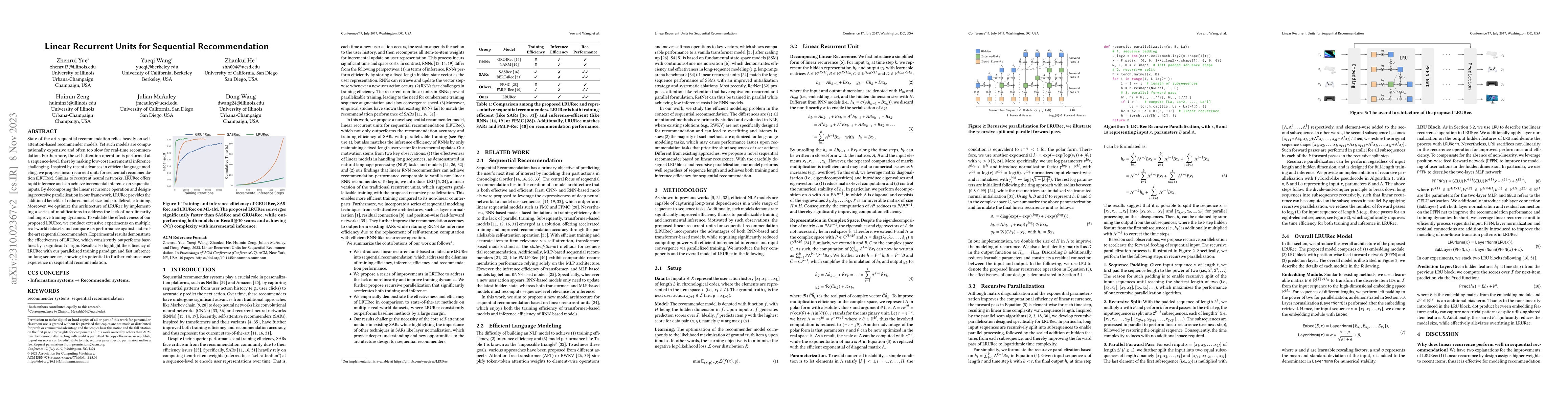Thumbnail for Linear Recurrent Units for Sequential Recommendation