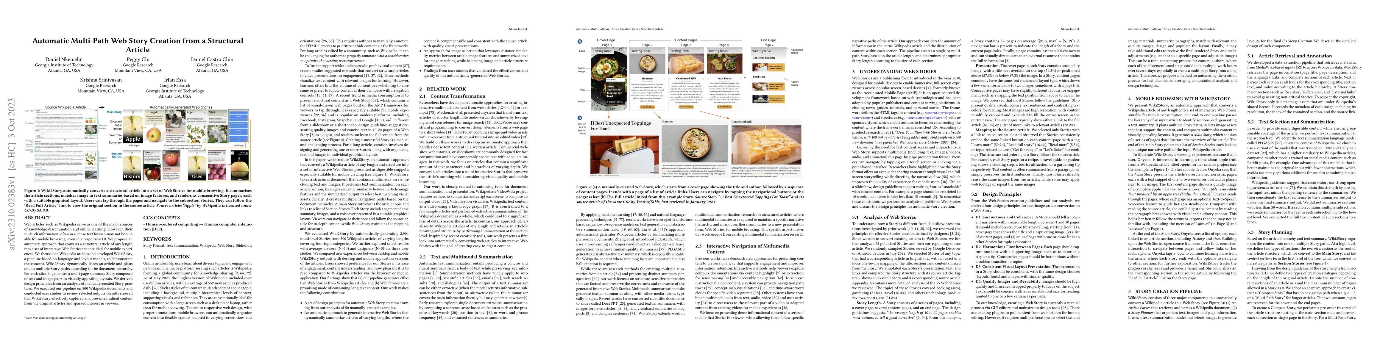 Thumbnail for Automatic Multi-Path Web Story Creation from a Structural Article