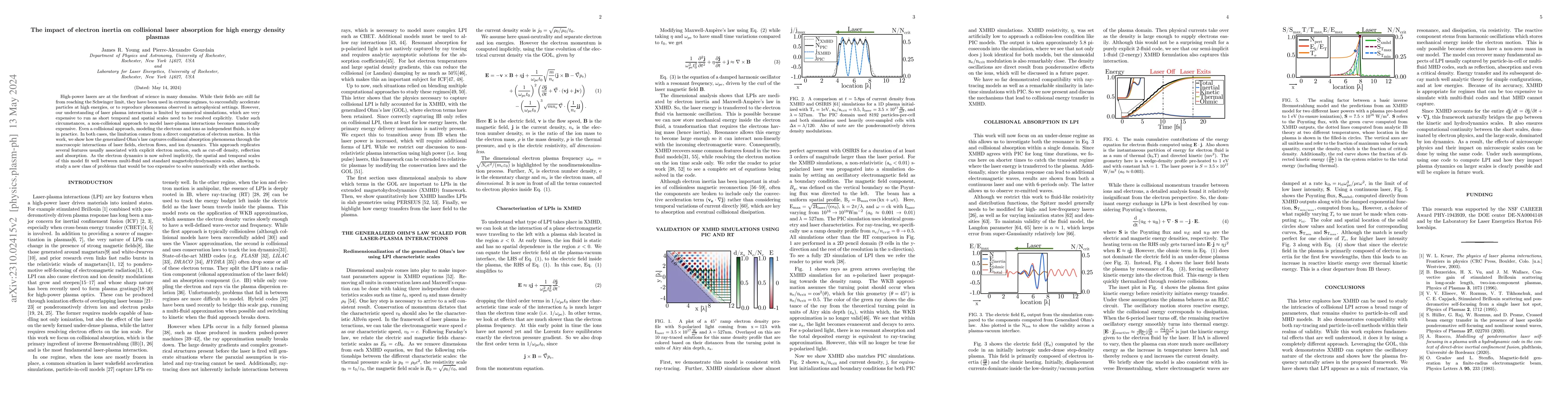 Thumbnail for The impact of electron inertia on collisional laser absorption for high
  energy density plasmas