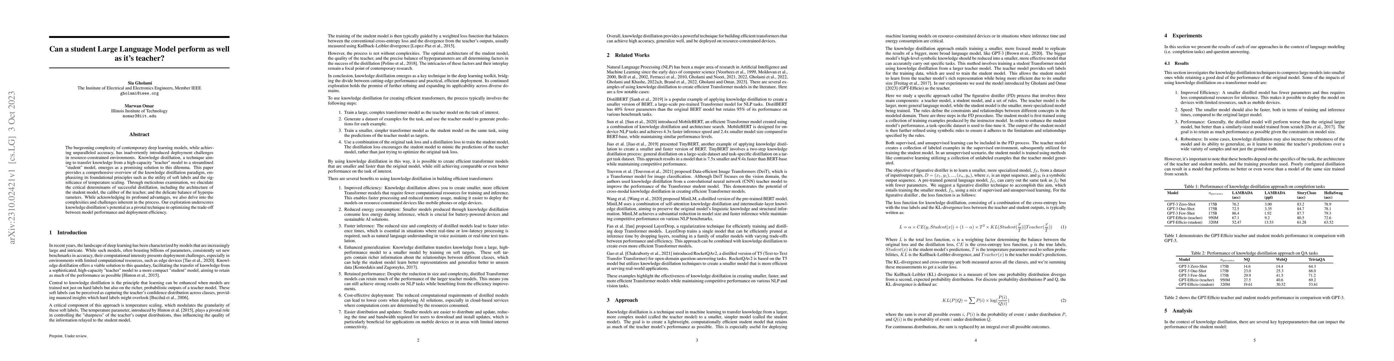 Thumbnail for Can a student Large Language Model perform as well as it's teacher?