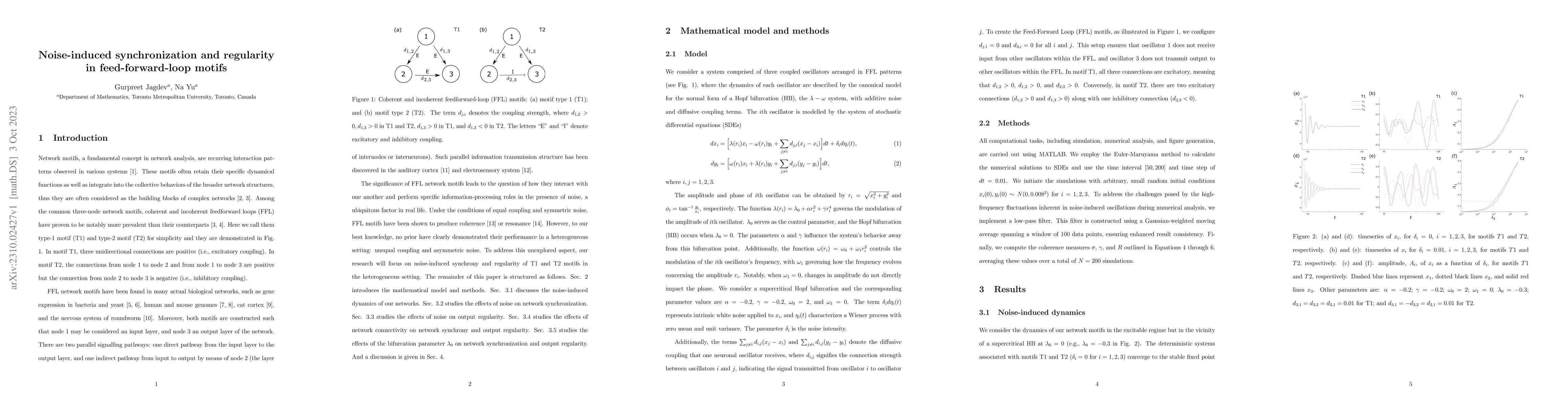 Thumbnail for Noise-induced synchronization and regularity in feed-forward-loop motifs