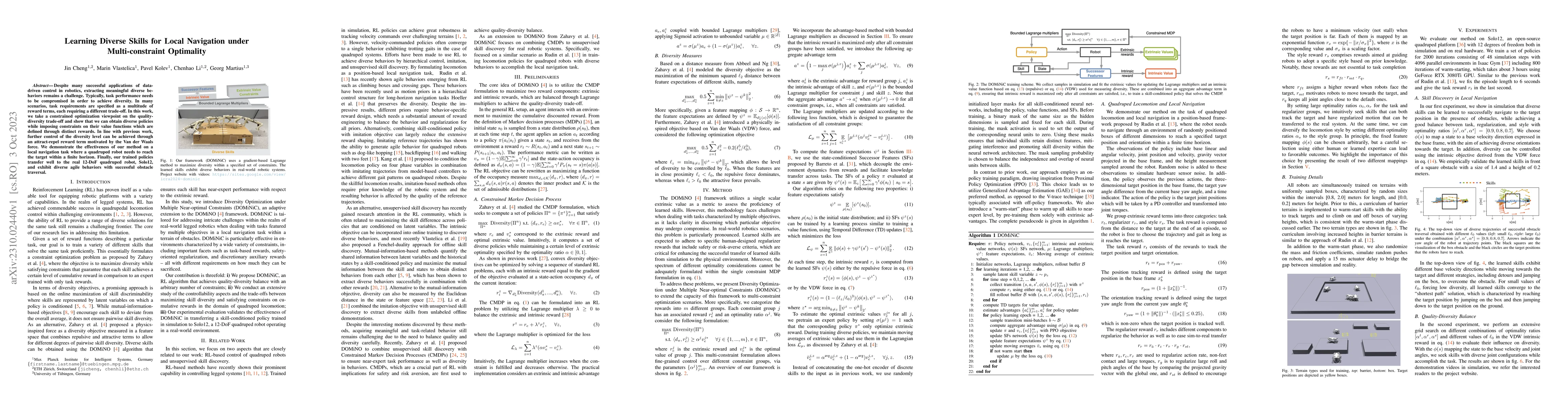 Thumbnail for Learning Diverse Skills for Local Navigation under Multi-constraint
  Optimality