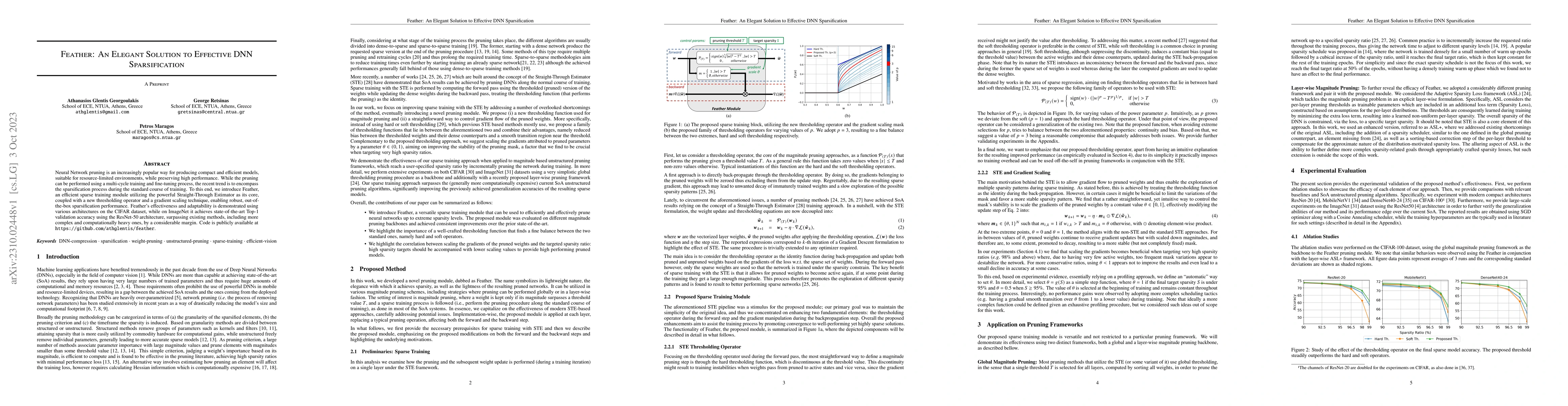 Thumbnail for Feather: An Elegant Solution to Effective DNN Sparsification
