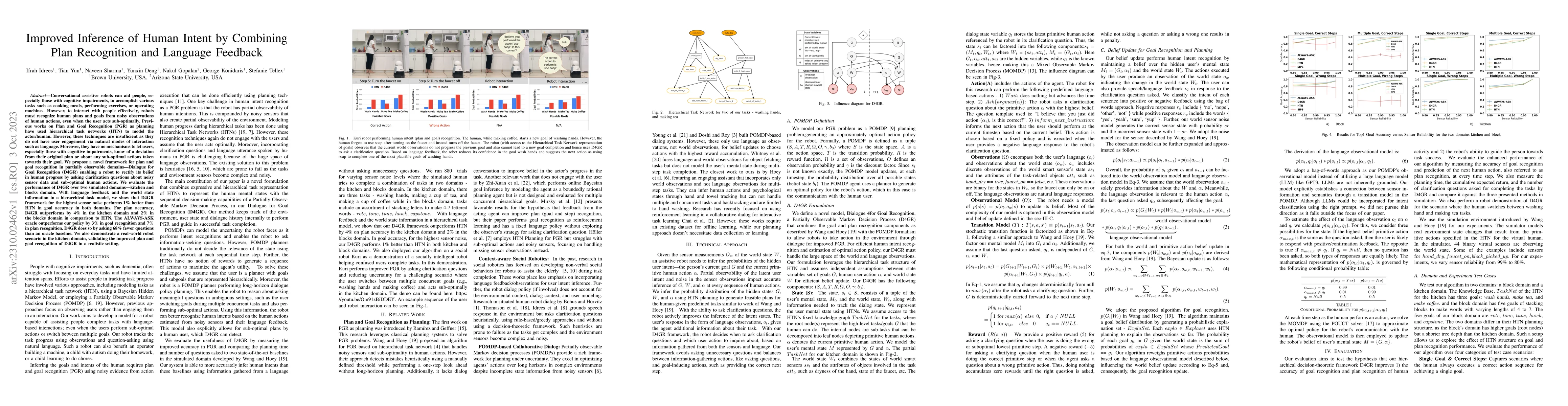 Thumbnail for Improved Inference of Human Intent by Combining Plan Recognition and
  Language Feedback