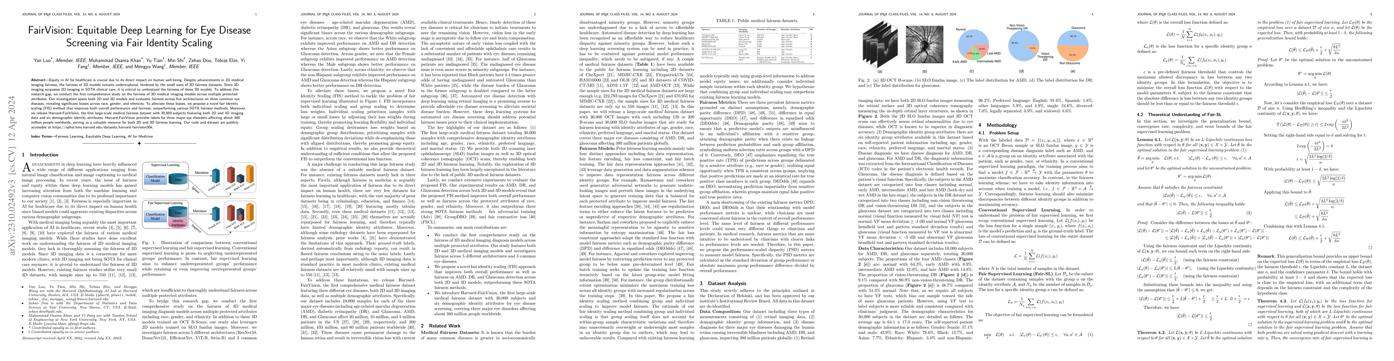 Thumbnail for FairVision: Equitable Deep Learning for Eye Disease Screening via Fair
  Identity Scaling