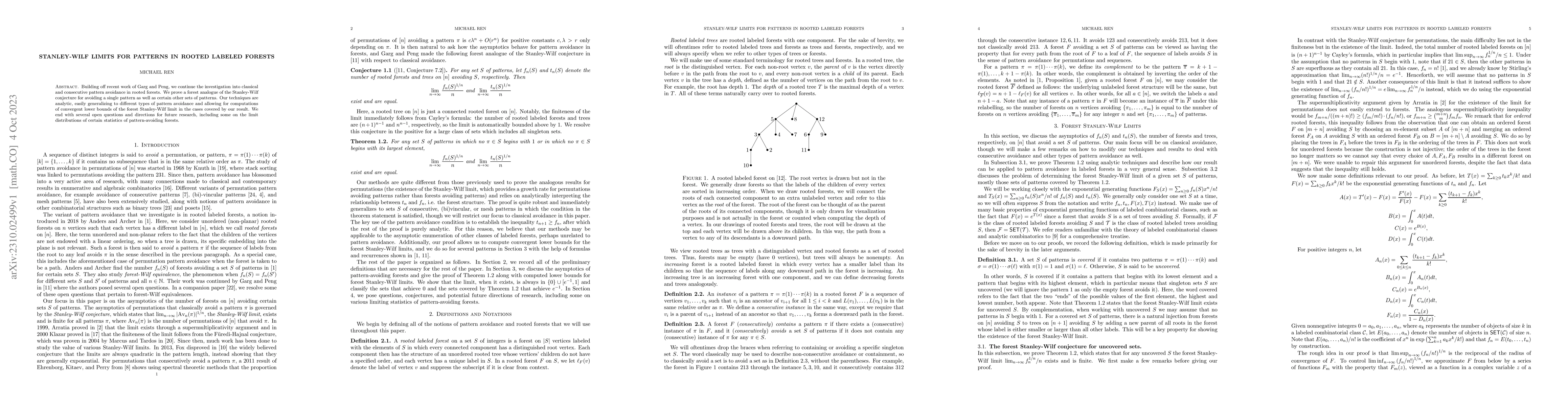 Thumbnail for Stanley-Wilf Limits for Patterns in Rooted Labeled Forests