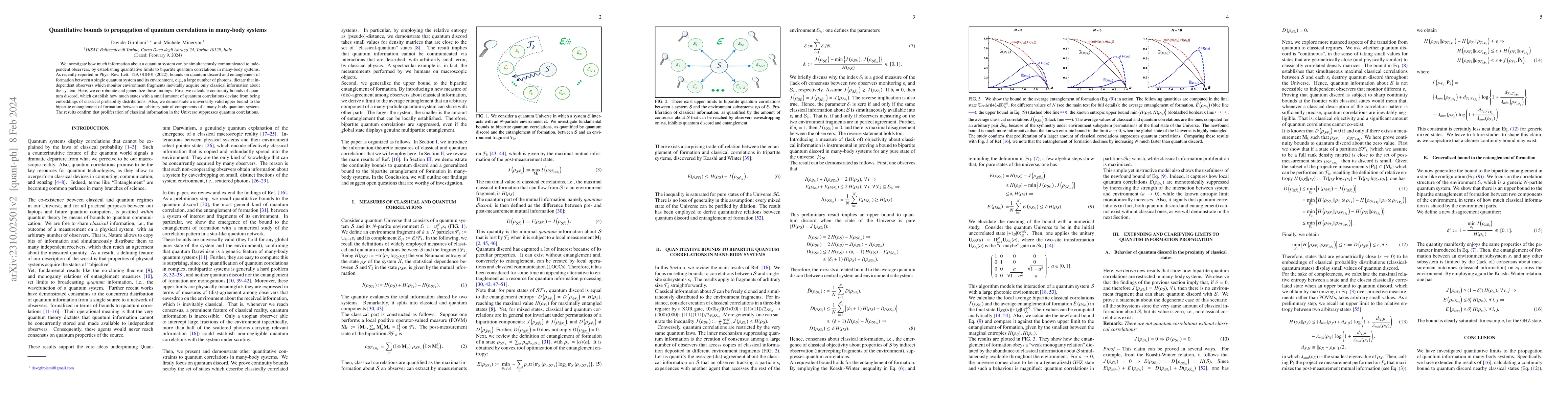 Thumbnail for Quantitative bounds to propagation of quantum correlations in many-body
  systems