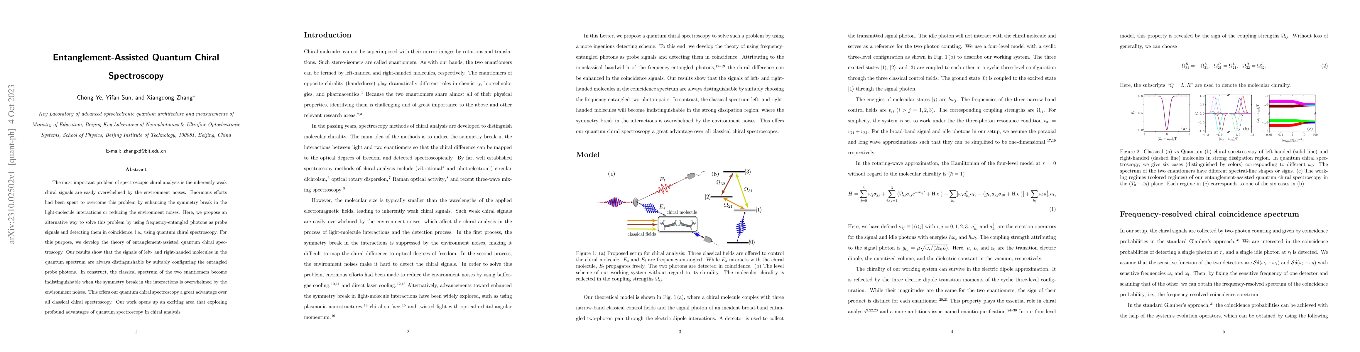 Thumbnail for Entanglement-Assisted Quantum Chiral Spectroscopy