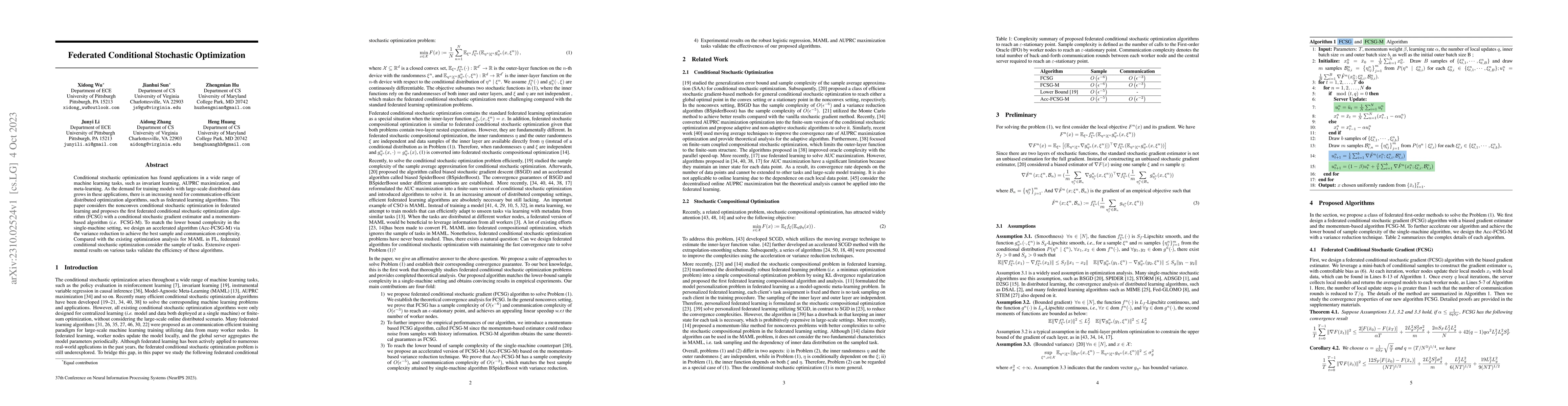 Thumbnail for Federated Conditional Stochastic Optimization