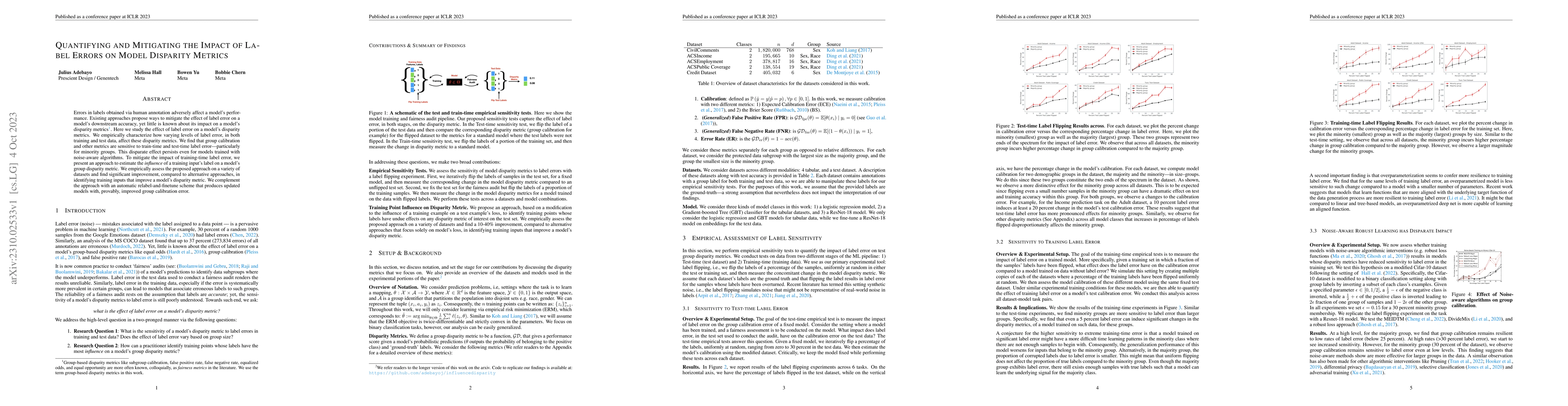 Thumbnail for Quantifying and mitigating the impact of label errors on model disparity
  metrics