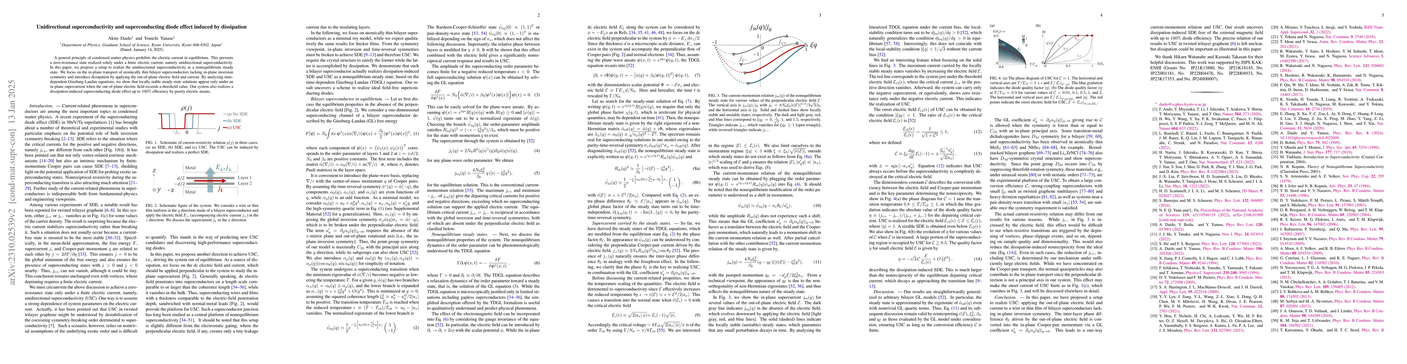 Thumbnail for Unidirectional Superconductivity and Diode Effect Induced by Dissipation