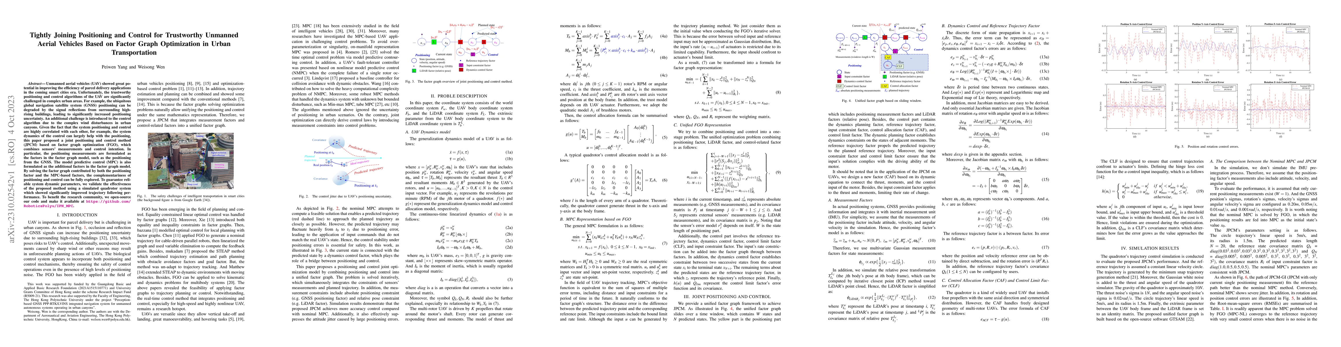 Thumbnail for Tightly Joining Positioning and Control for Trustworthy Unmanned Aerial
  Vehicles Based on Factor Graph Optimization in Urban Transportation