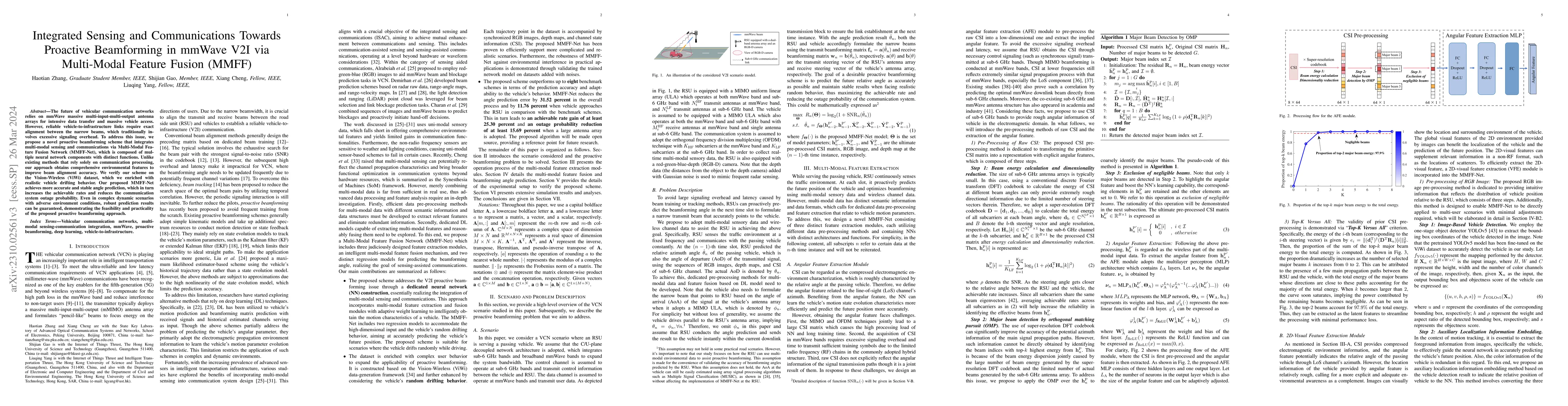 Thumbnail for Integrated Sensing and Communications Towards Proactive Beamforming in
  mmWave V2I via Multi-Modal Feature Fusion (MMFF)