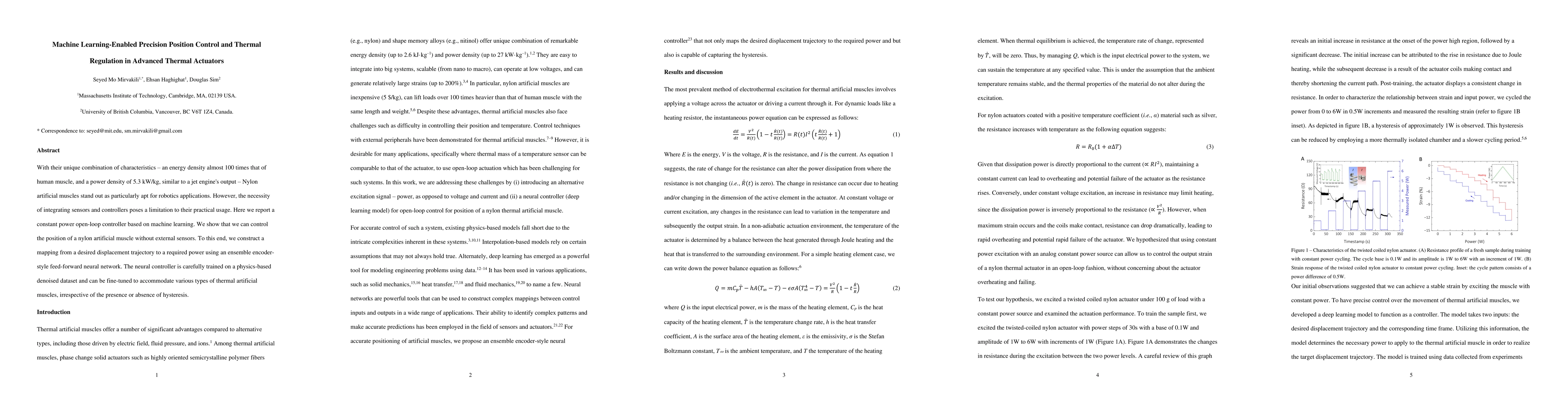 Thumbnail for Machine Learning-Enabled Precision Position Control and Thermal
  Regulation in Advanced Thermal Actuators