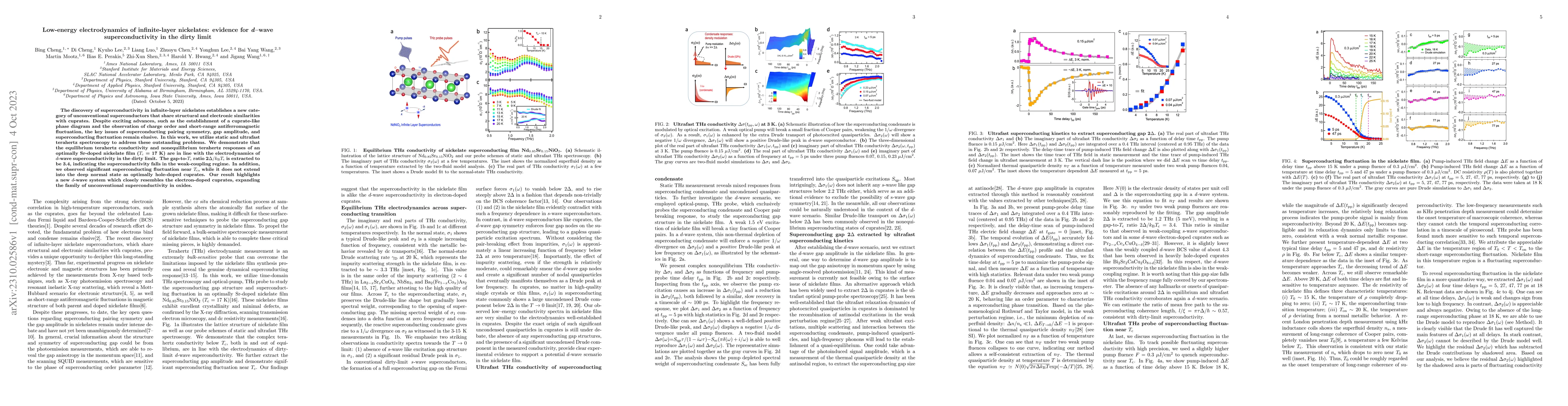 Thumbnail for Low-energy electrodynamics of infinite-layer nickelates: evidence for
  d-wave superconductivity in the dirty limit