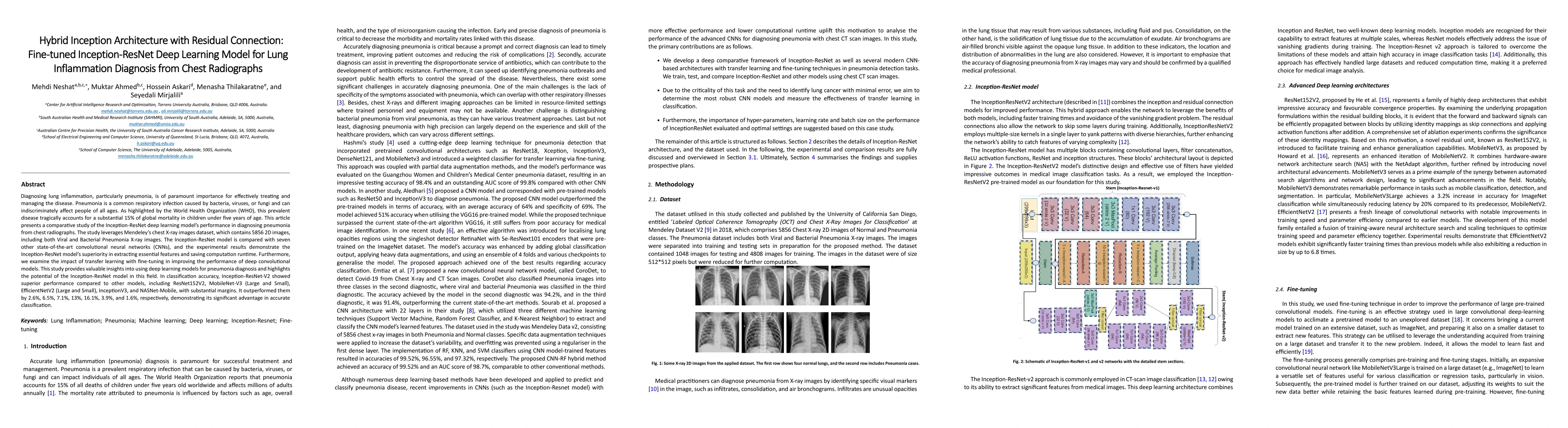 Thumbnail for Hybrid Inception Architecture with Residual Connection: Fine-tuned
  Inception-ResNet Deep Learning Model for Lung Inflammation Diagnosis from
  Chest Radiographs