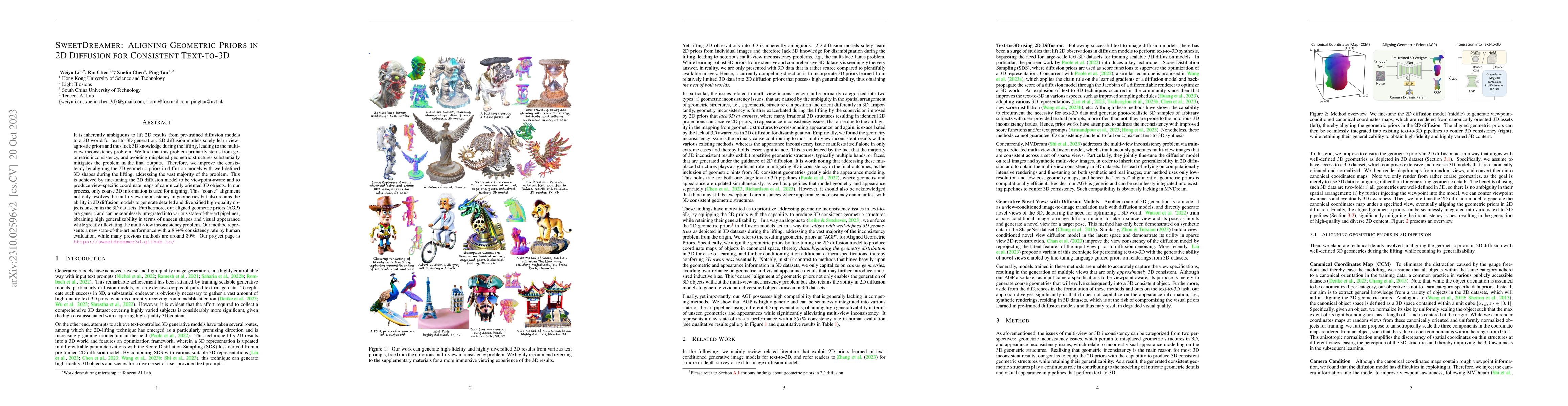 Thumbnail for SweetDreamer: Aligning Geometric Priors in 2D Diffusion for Consistent
  Text-to-3D