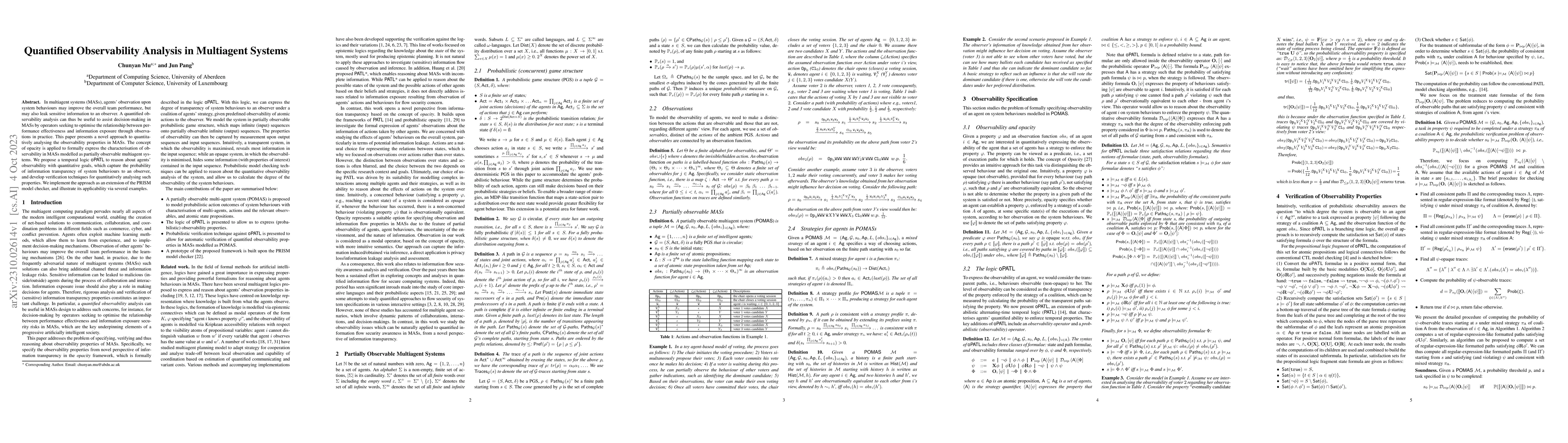 Thumbnail for On Quantified Observability Analysis in Multiagent Systems