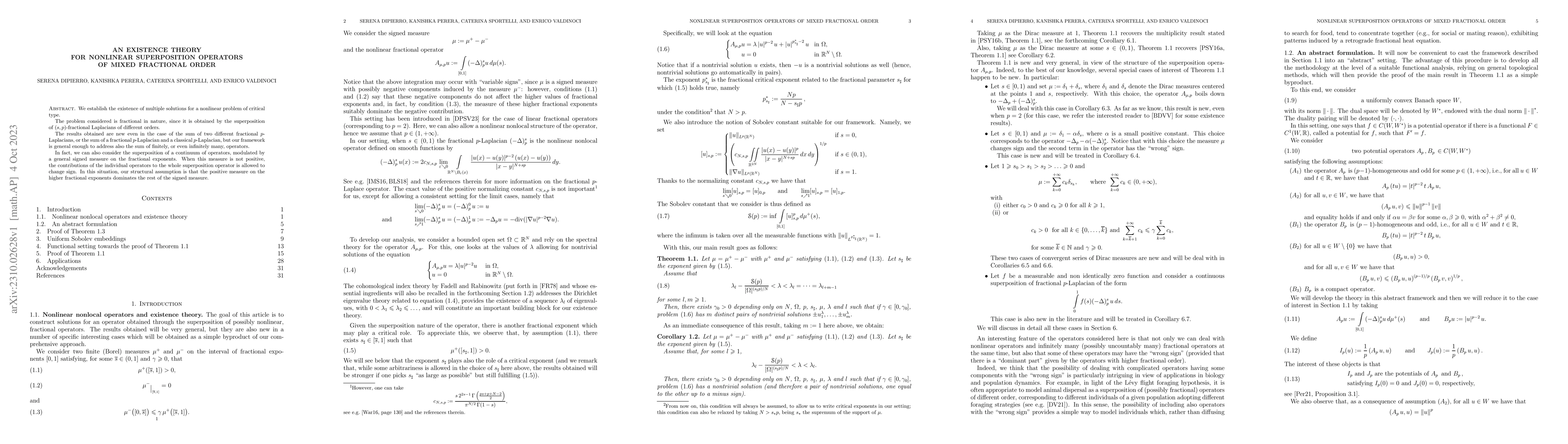 Thumbnail for An existence theory for nonlinear superposition operators of mixed
  fractional order