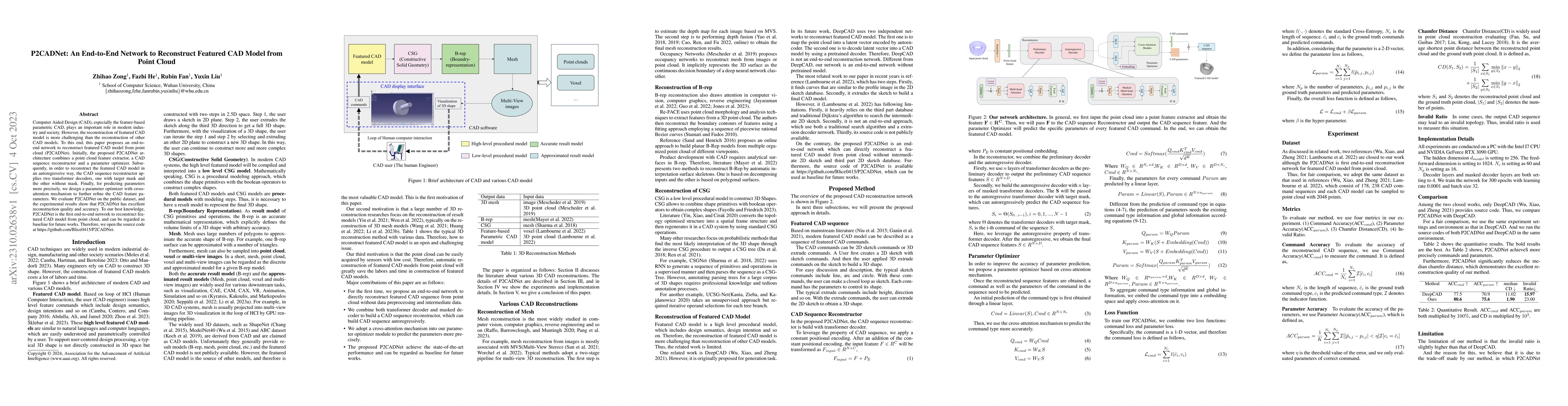 Thumbnail for P2CADNet: An End-to-End Reconstruction Network for Parametric 3D CAD
  Model from Point Clouds