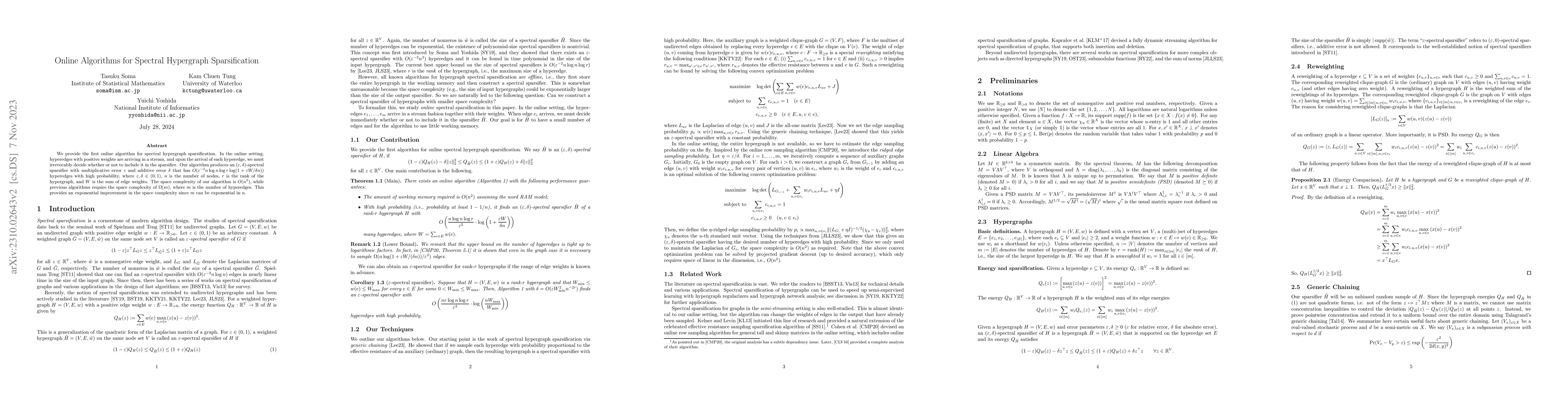 Thumbnail for Online Algorithms for Spectral Hypergraph Sparsification