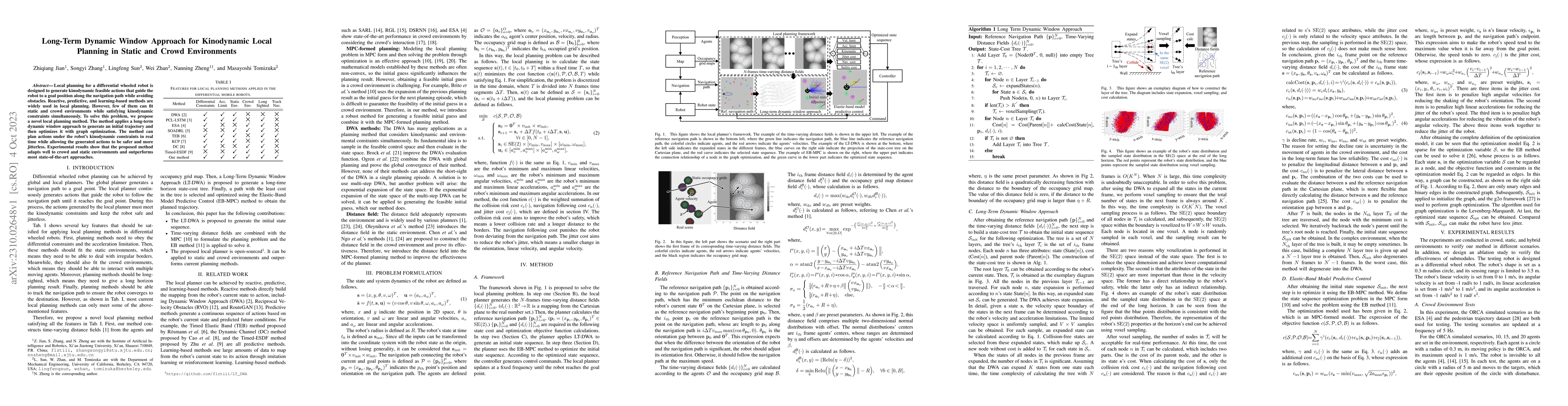 Thumbnail for Long-Term Dynamic Window Approach for Kinodynamic Local Planning in
  Static and Crowd Environments