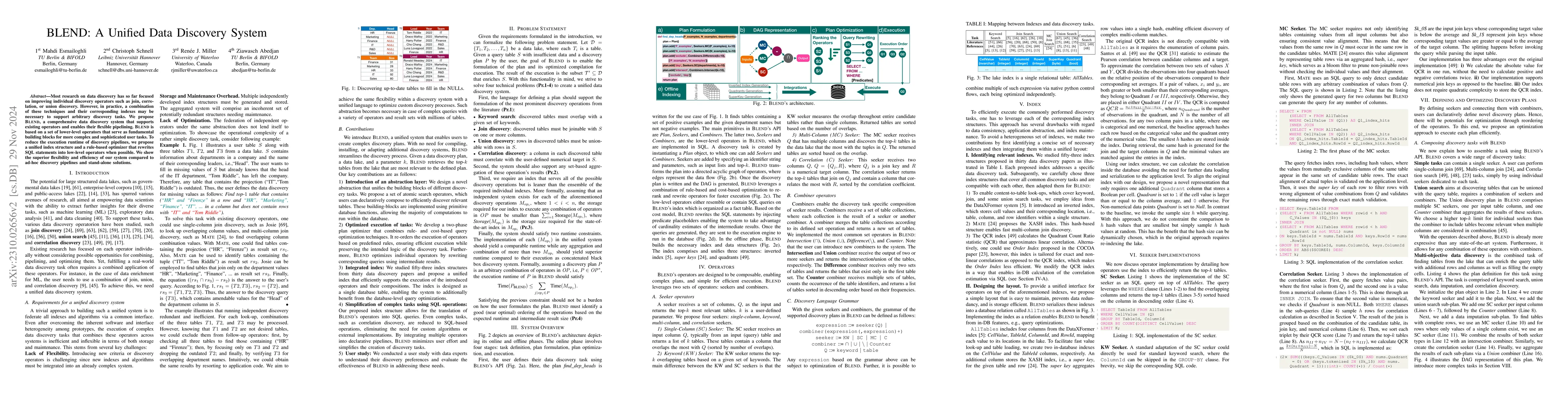 Thumbnail for Blend: A Unified Data Discovery System