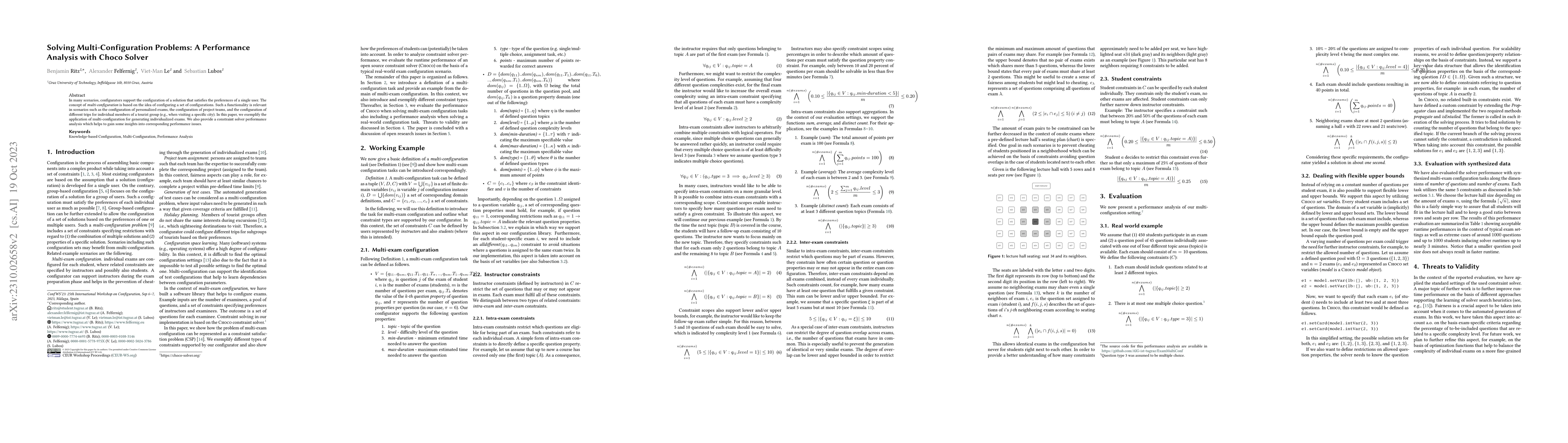 Thumbnail for Solving Multi-Configuration Problems: A Performance Analysis with Choco
  Solver