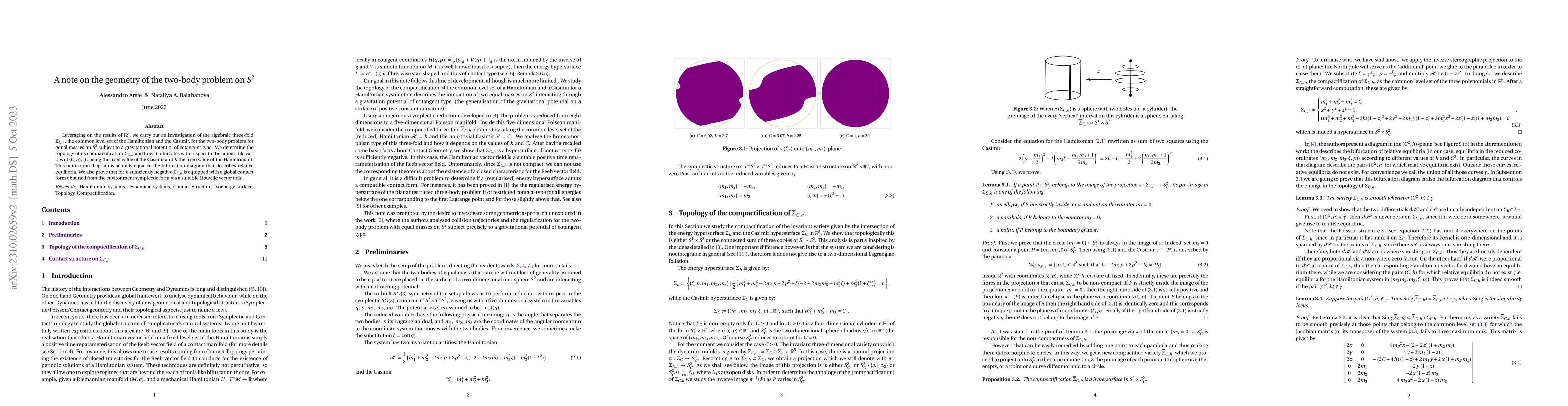 Thumbnail for A note on the geometry of the two-body problem on $S^2$