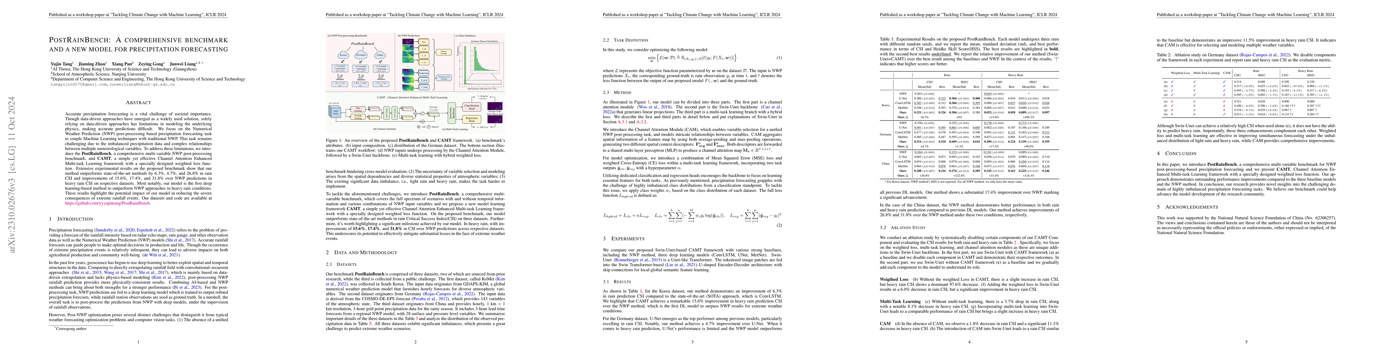 Thumbnail for PostRainBench: A comprehensive benchmark and a new model for
  precipitation forecasting