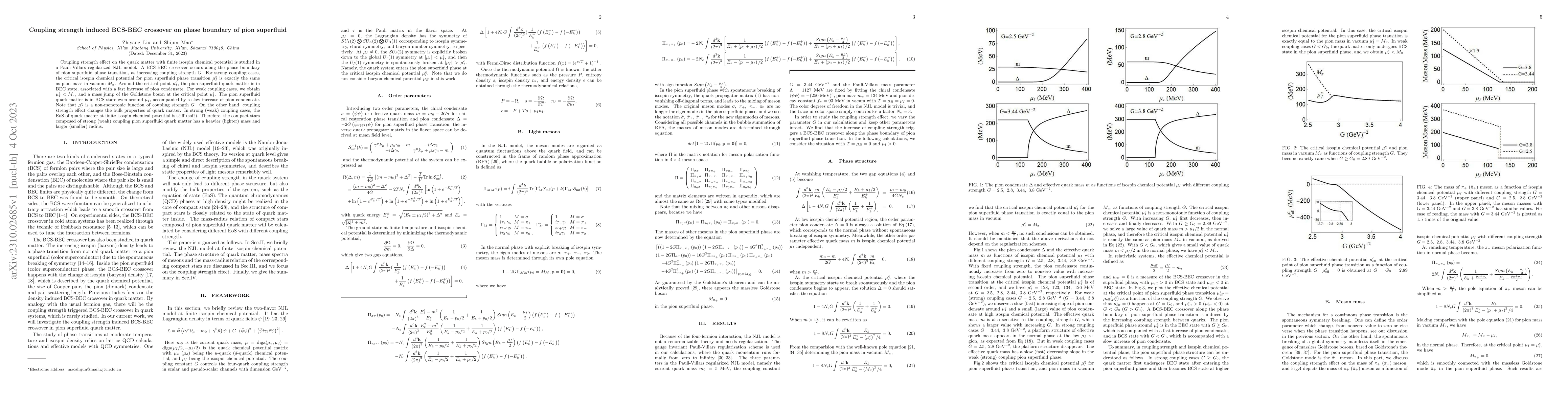Thumbnail for Coupling strength induced BCS-BEC crossover on phase boundary of pion
  superfluid