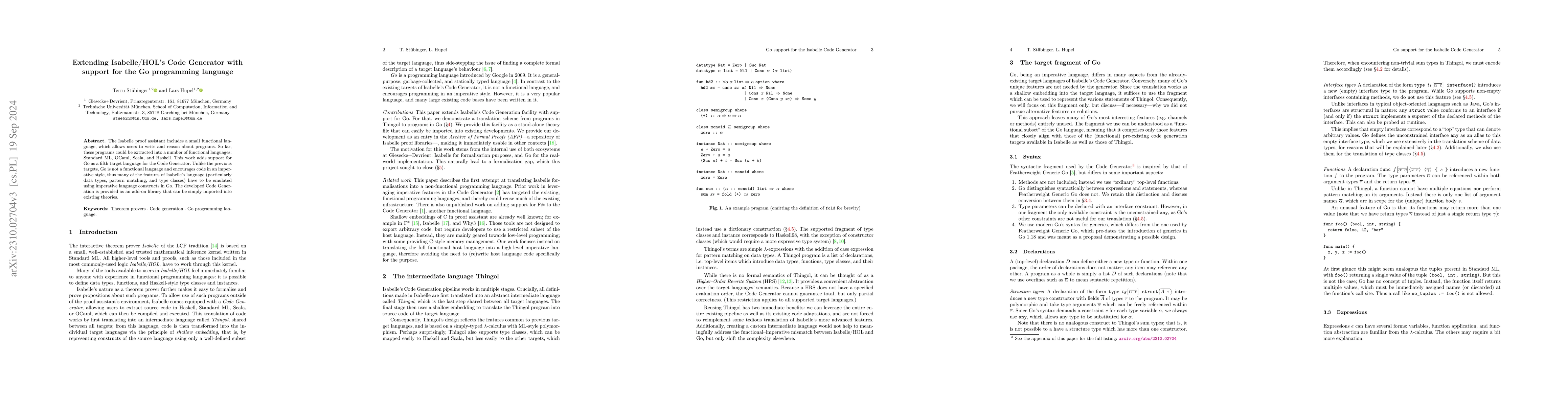 Thumbnail for Extending Isabelle/HOL's Code Generator with support for the Go
  programming language