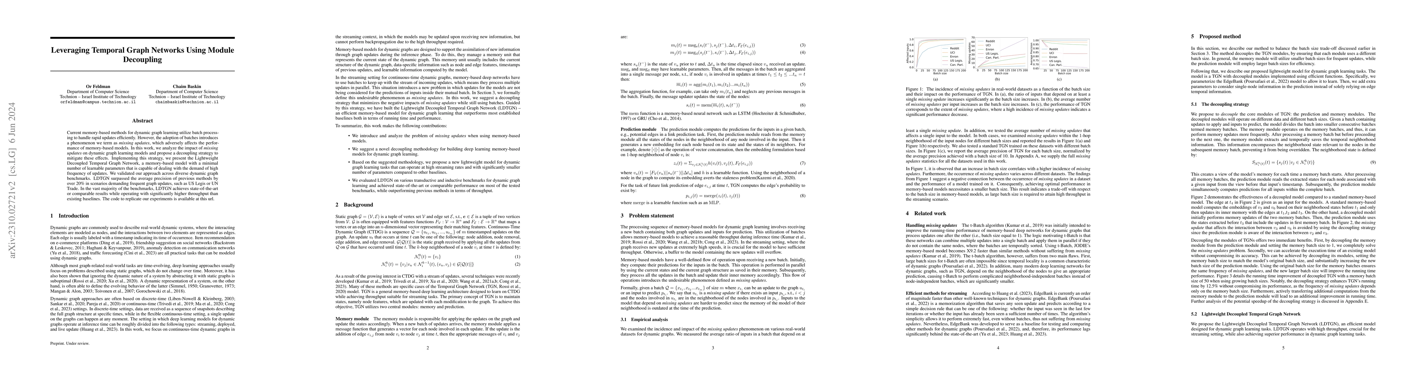 Thumbnail for Leveraging Temporal Graph Networks Using Module Decoupling