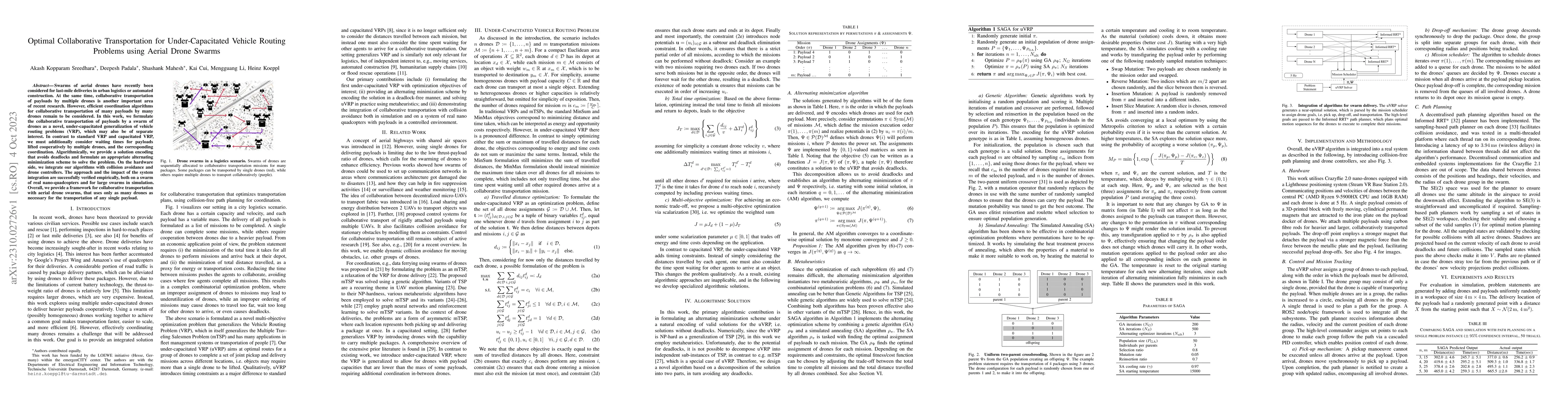Thumbnail for Optimal Collaborative Transportation for Under-Capacitated Vehicle
  Routing Problems using Aerial Drone Swarms