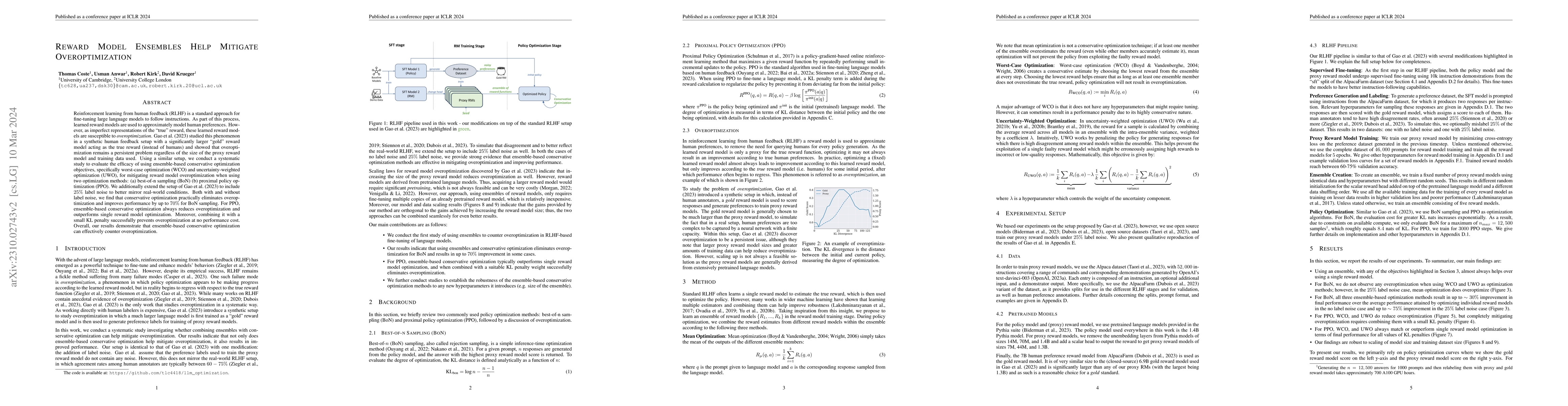 Thumbnail for Reward Model Ensembles Help Mitigate Overoptimization