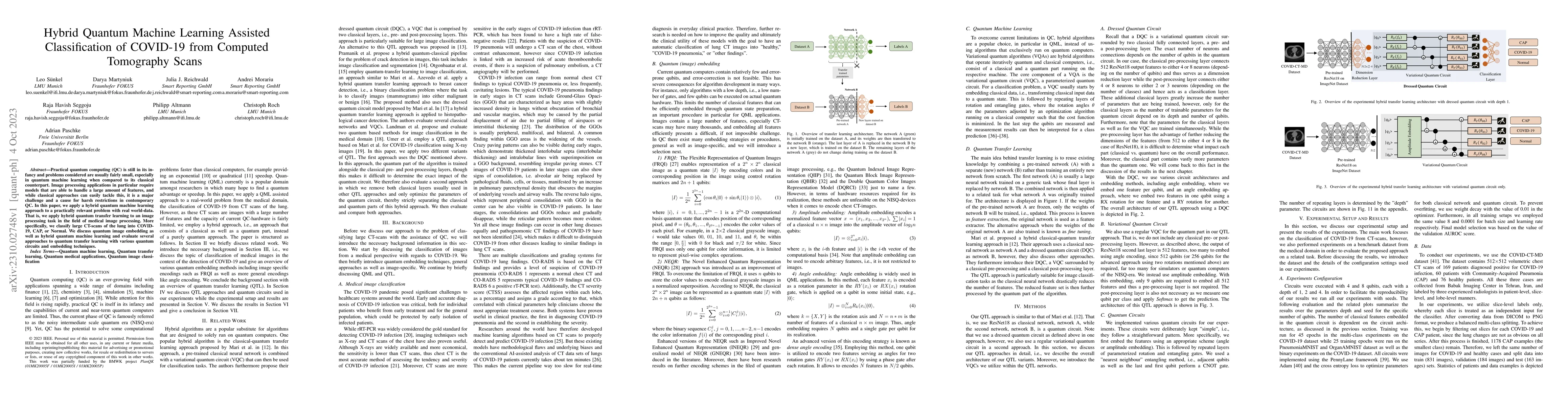 Thumbnail for Hybrid Quantum Machine Learning Assisted Classification of COVID-19 from
  Computed Tomography Scans