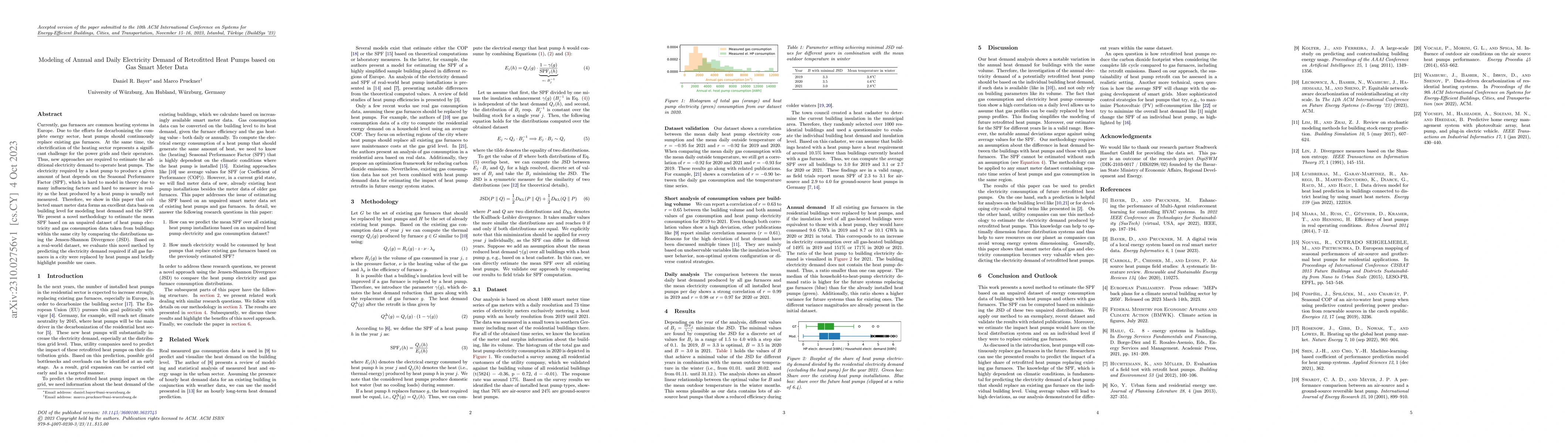 Thumbnail for Modeling of Annual and Daily Electricity Demand of Retrofitted Heat
  Pumps based on Gas Smart Meter Data