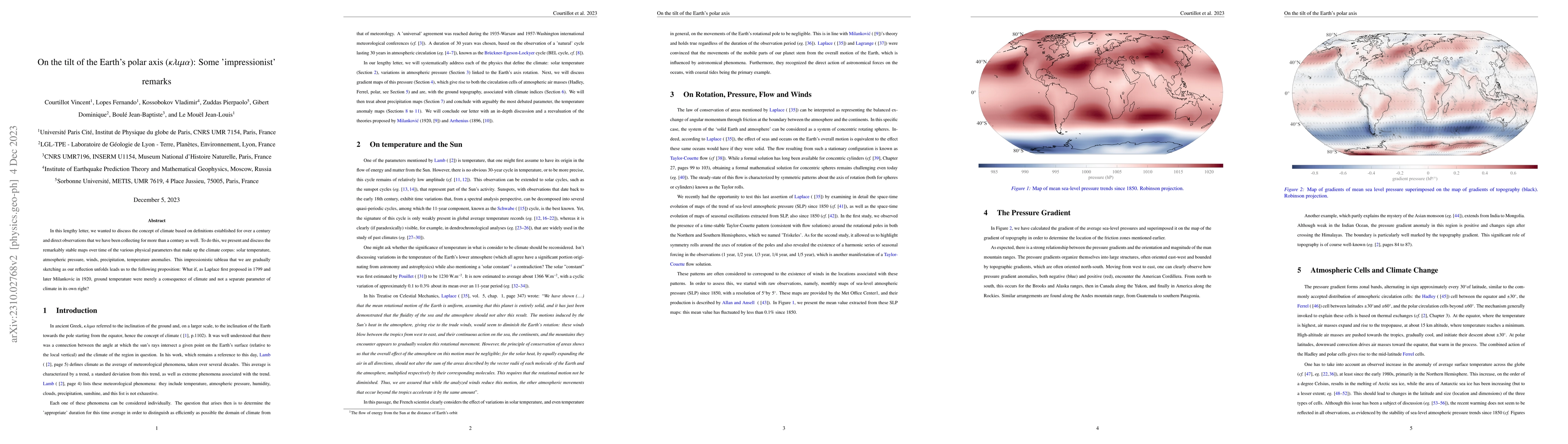 Thumbnail for On the tilt of the Earth's polar axis (climat): Some 'impressionist'
  remarks
