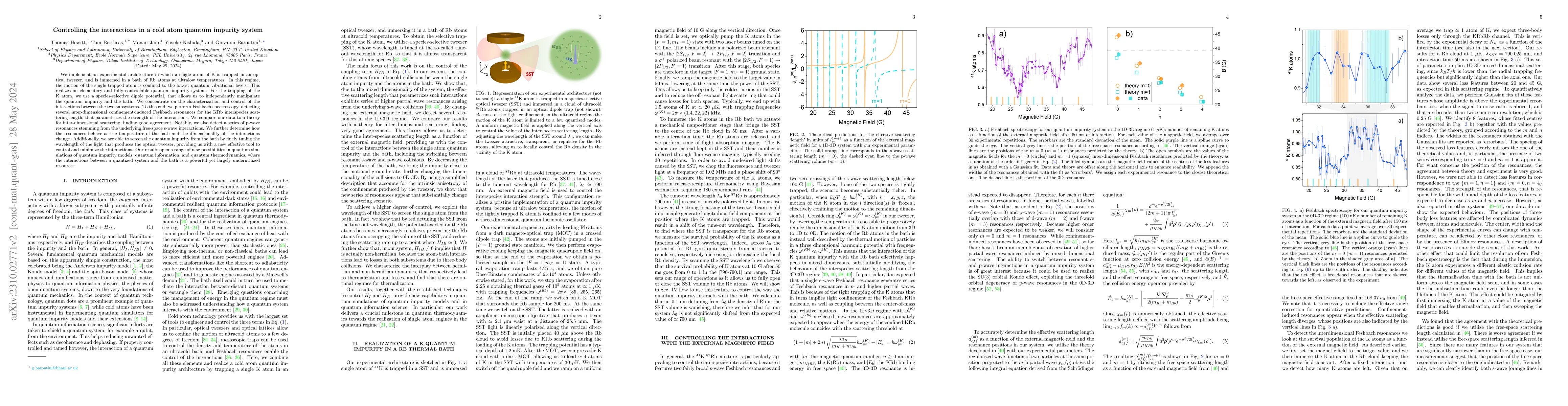 Thumbnail for Controlling the interactions in a cold atom quantum impurity system