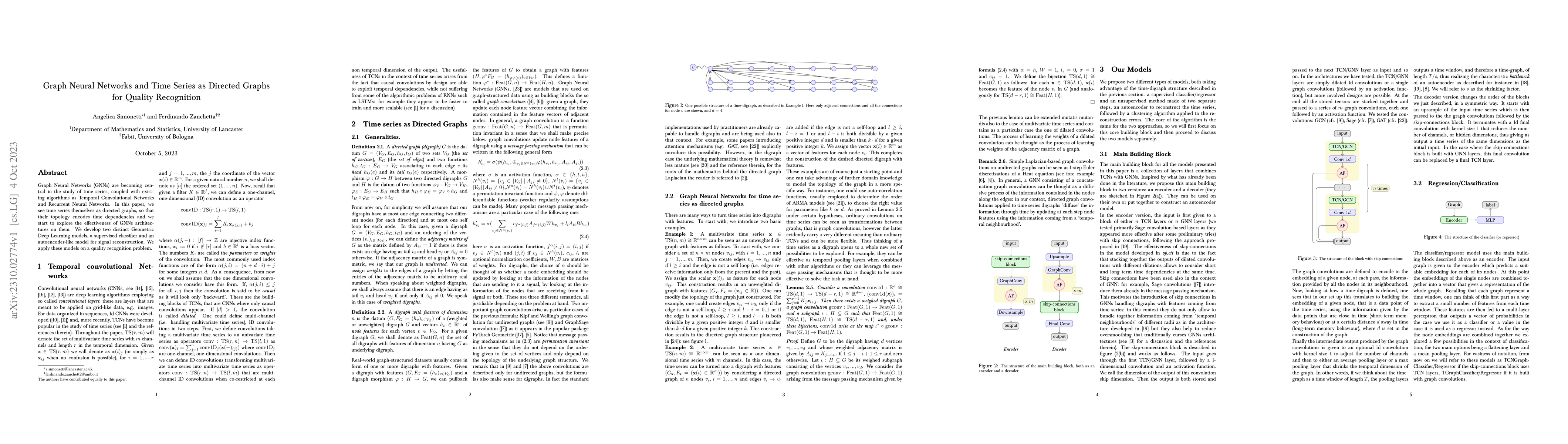 Thumbnail for Graph Neural Networks and Time Series as Directed Graphs for Quality
  Recognition