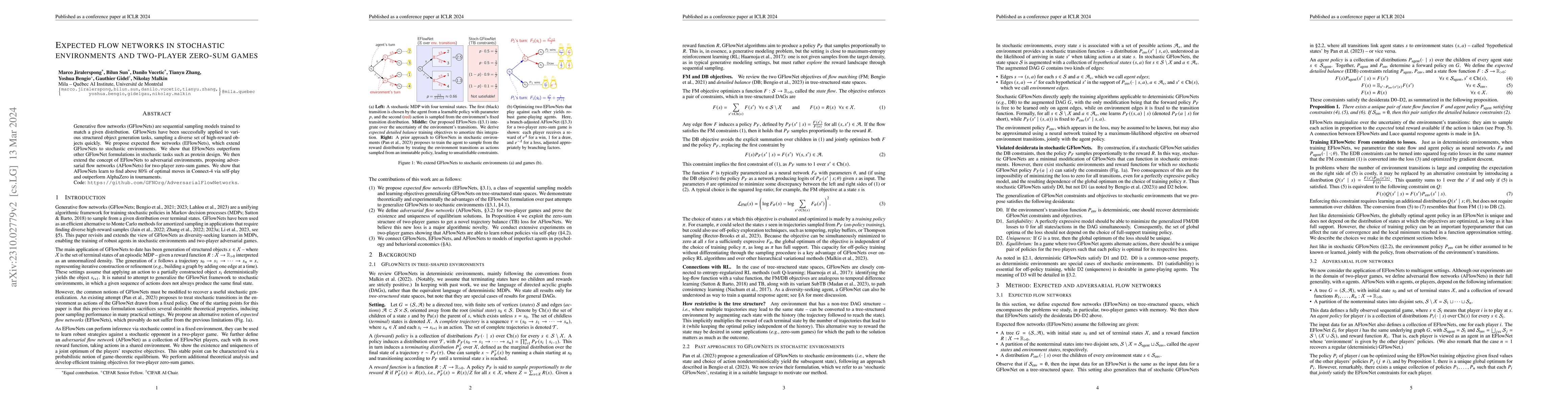 Thumbnail for Expected flow networks in stochastic environments and two-player
  zero-sum games
