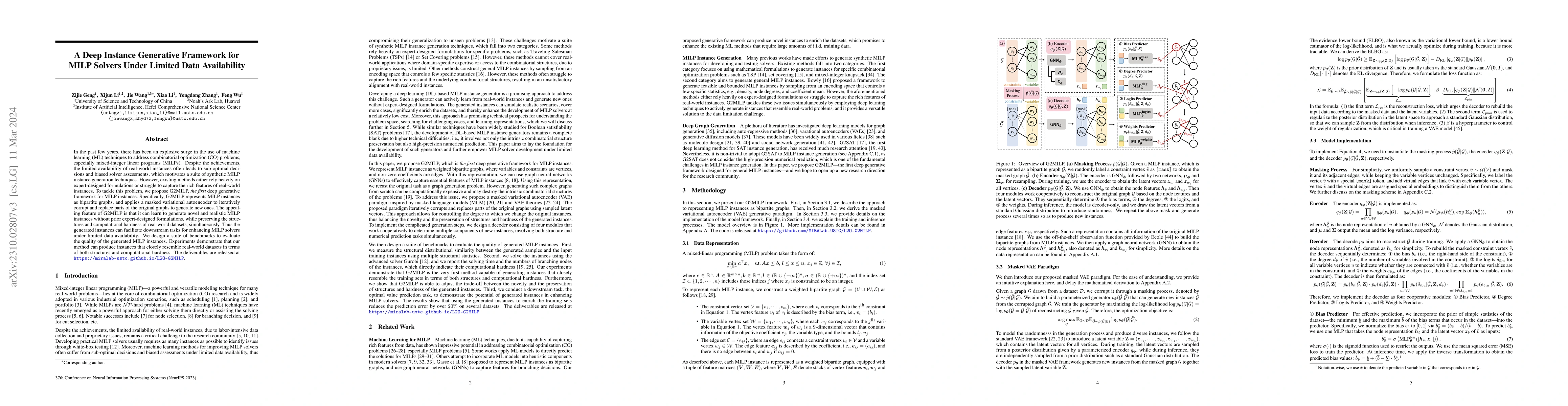 Thumbnail for A Deep Instance Generative Framework for MILP Solvers Under Limited Data
  Availability