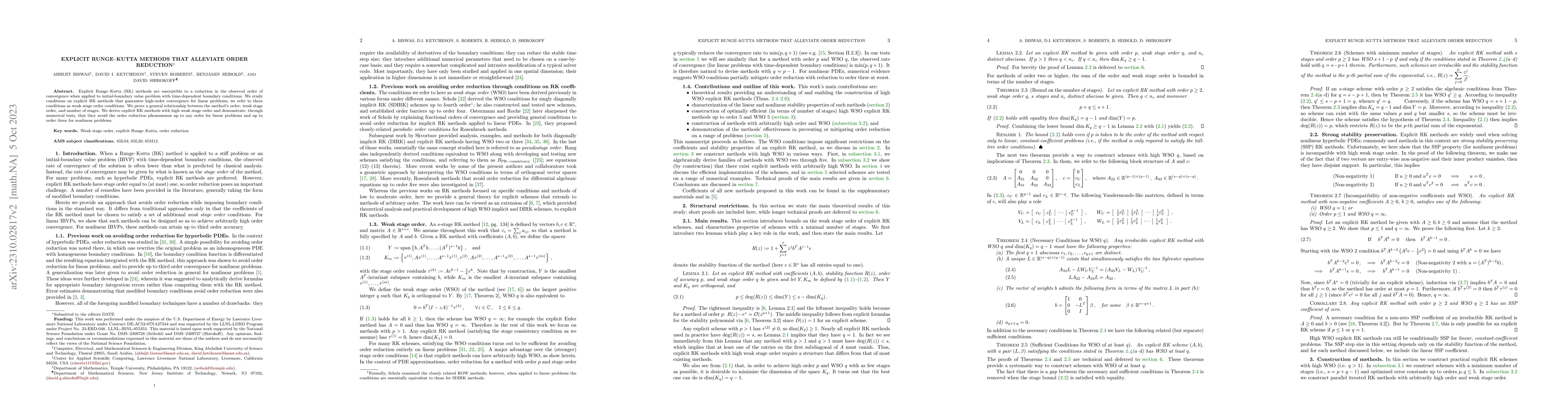 Thumbnail for Explicit Runge Kutta Methods that Alleviate Order Reduction