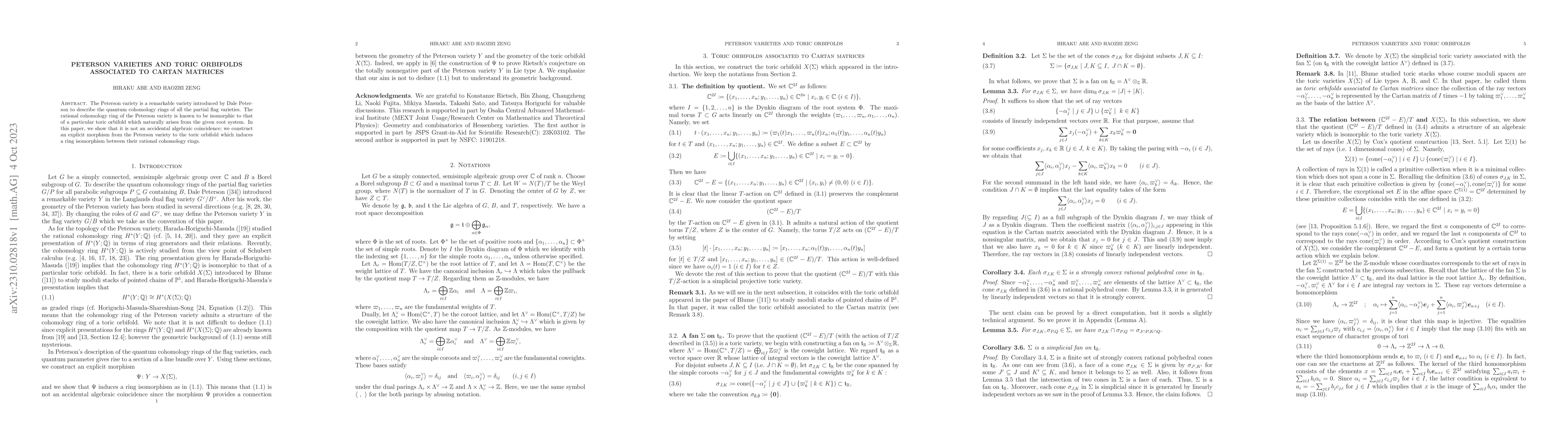 Thumbnail for Peterson varieties and toric orbifolds associated to Cartan matrices