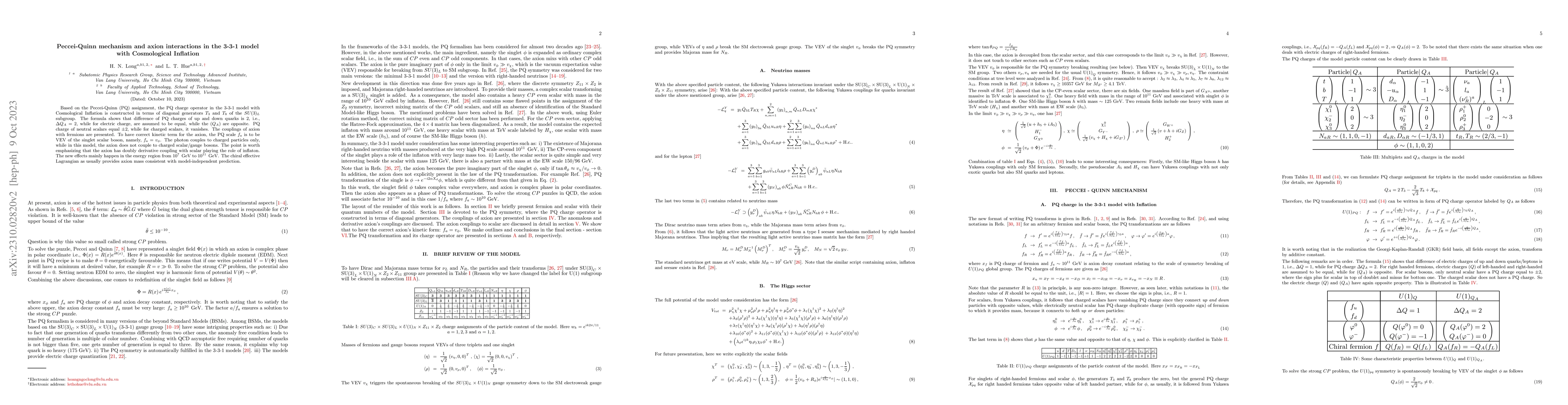 Thumbnail for Peccei-Quinn mechanism and axion interactions in the 3-3-1 model with
  Cosmological Inflation